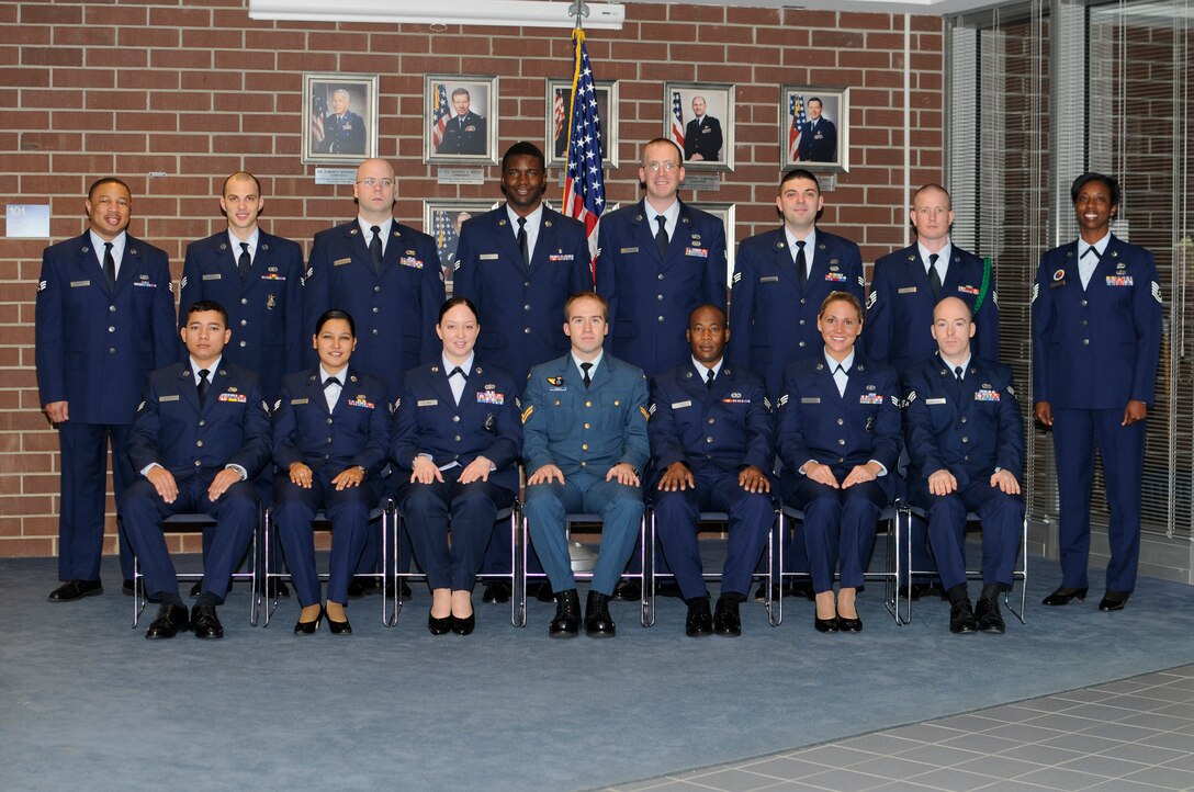 McGHEE TYSON AIR NATIONAL GUARD BASE, Tenn. - Airman Leadership School Class 11-2, E-Flight, gathers at The I.G. Brown Air National Guard Training and Education Center here, Jan. 17, 2011.  (U.S. Air Force photo by Master Sgt. Kurt Skoglund/Released)