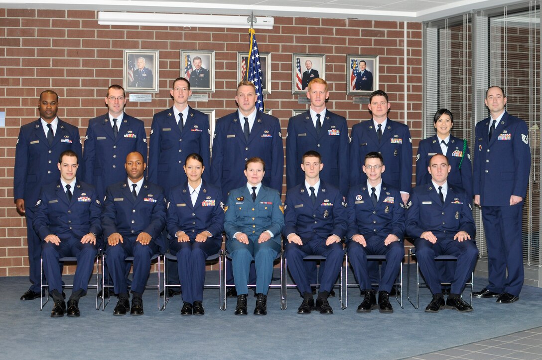 McGHEE TYSON AIR NATIONAL GUARD BASE, Tenn. - Airman Leadership School Class 11-2, C-Flight, gathers at The I.G. Brown Air National Guard Training and Education Center here, Jan. 17, 2011.  (U.S. Air Force photo by Master Sgt. Kurt Skoglund/Released)