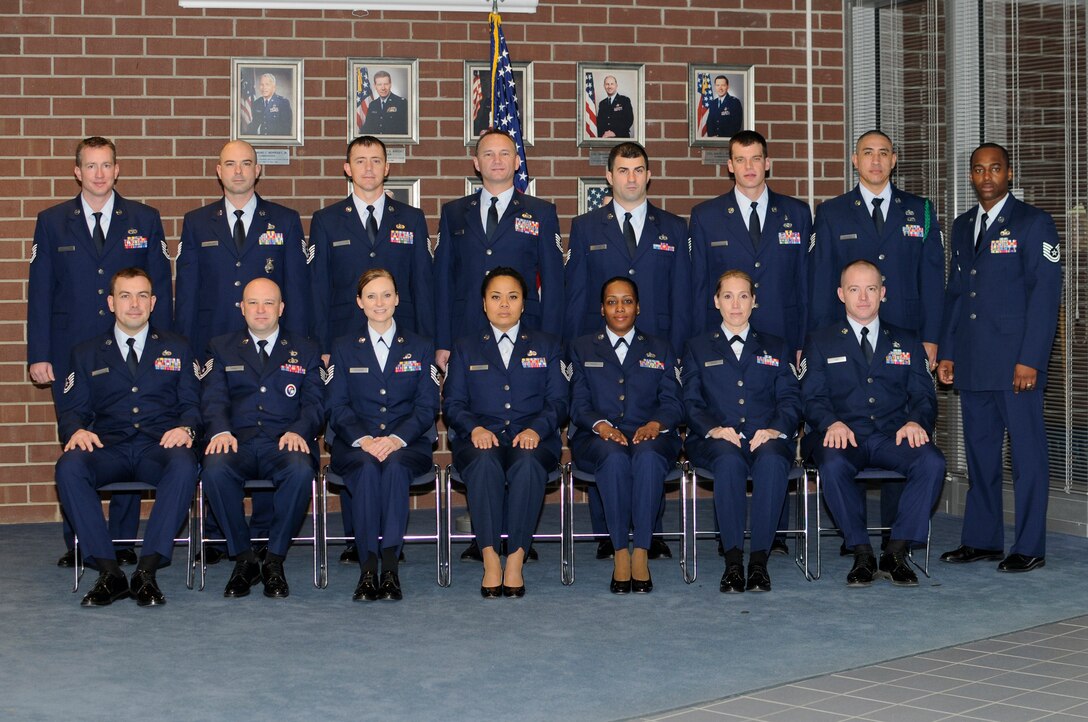 McGHEE TYSON AIR NATIONAL GUARD BASE, Tenn. - NCO Academy Class 11-2, D-Flight, gathers at The I.G. Brown Air National Guard Training and Education Center here, Jan. 17, 2011.  (U.S. Air Force photo by Master Sgt. Kurt Skoglund/Released)