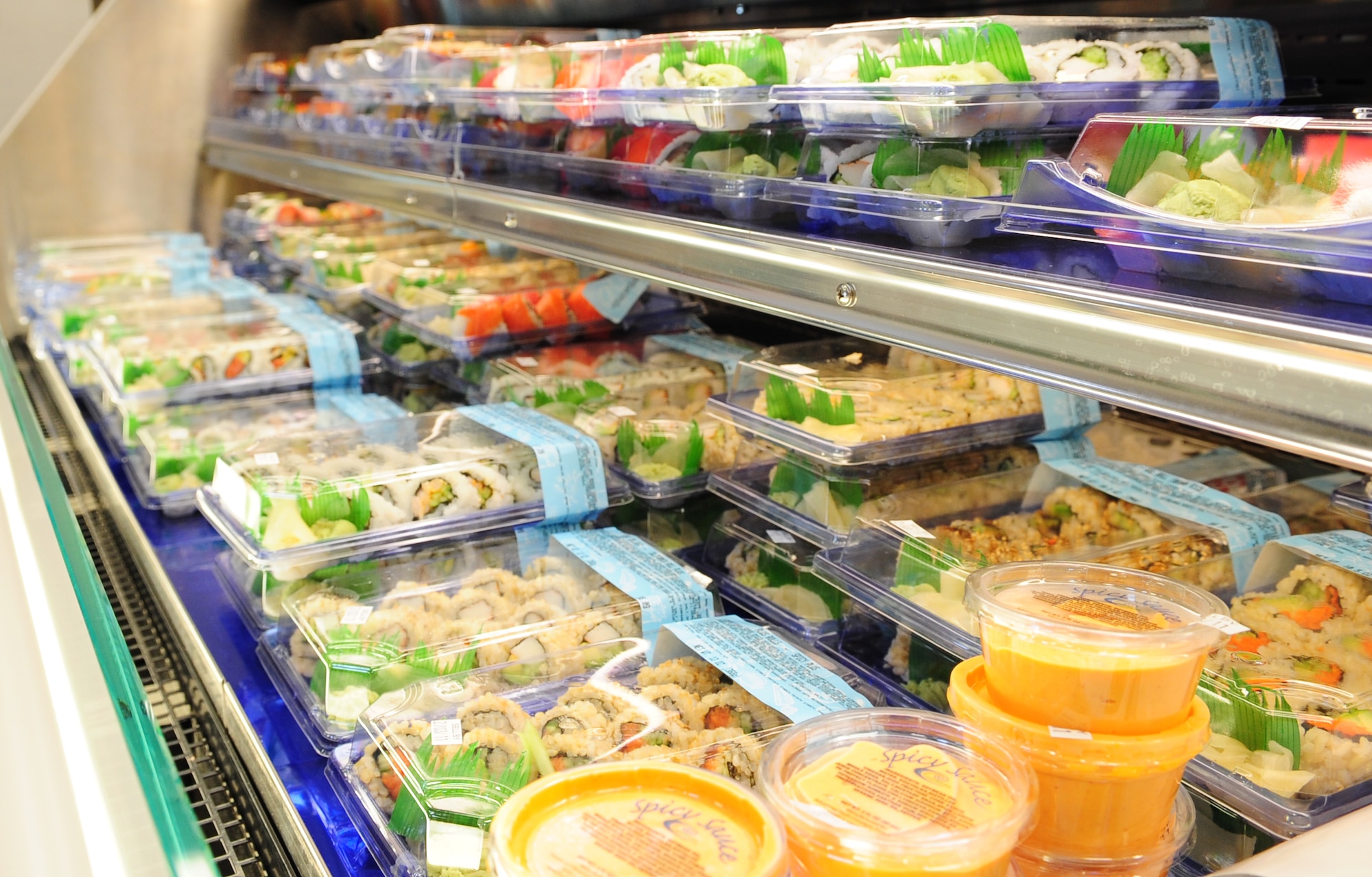 MOODY AIR FORCE BASE, Ga.-- A wide variety of sushi is placed for purchase inside the new addition to the Moody Commissary Feb. 2. The new addition is now open and features a wider variety of foods for shoppers to choose from. (U.S. Air Force photo/Senior Airman Stephanie Mancha)(RELEASED)