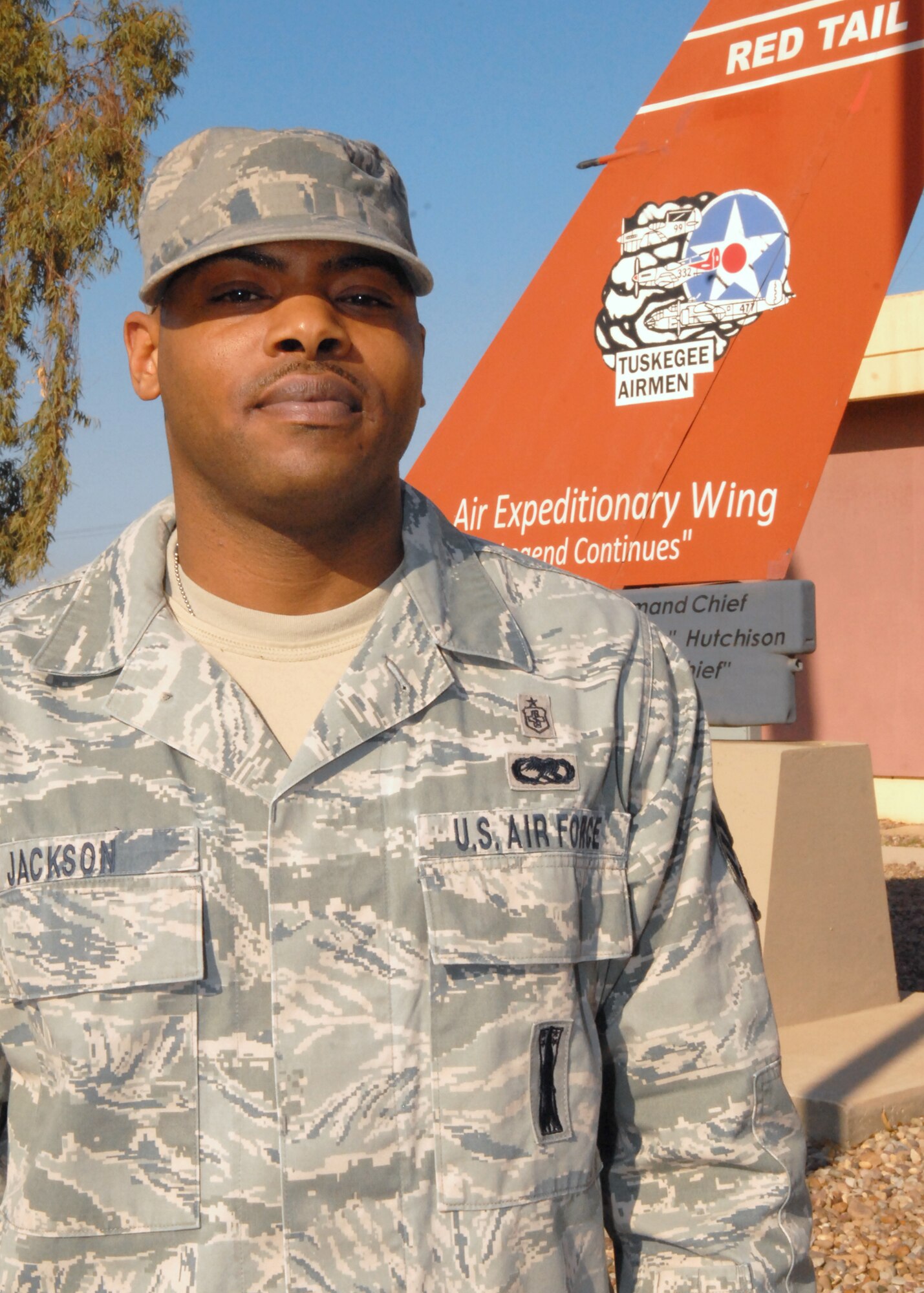 Staff Sgt. Davitric Jackson, 332nd Expeditionary Medical Group pharmacy  technician,  deployed from Keesler’s 81st Diagnostics and Therapeutics
Squadron,  (U.S. Air Force photo)