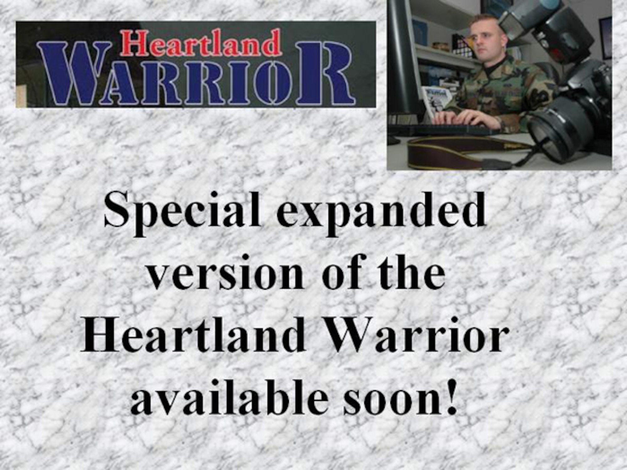 GRISSOM AIR RESERVE BASE, Ind-- The February edition of the Heartand Warrior will be available soon and will include extra pages and photos.  (U.S. Air Force graphic)