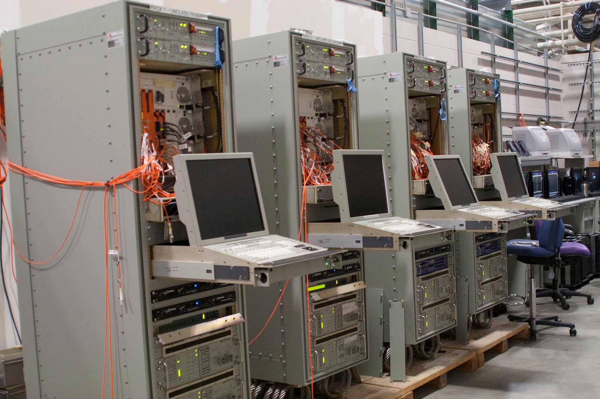 Naval Air Systems Command’s Aircraft Launch and Recovery Equipment program is installing the first Aviation Data Management and Control System Block 2 upgrade to the USS Dwight D. Eisenhower. These workstations will be installed throughout the ship, allowing users easier access to data. (Courtesy photo)