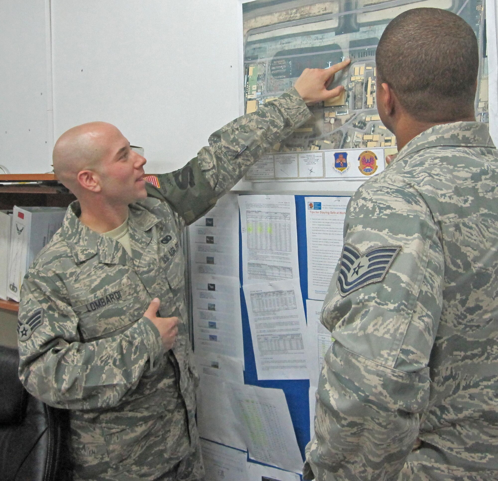 Senior Airman Timothy Lombardi is deployed from the 341st Security Support Squadron, Malmstrom Air Force Base, Mont. 

