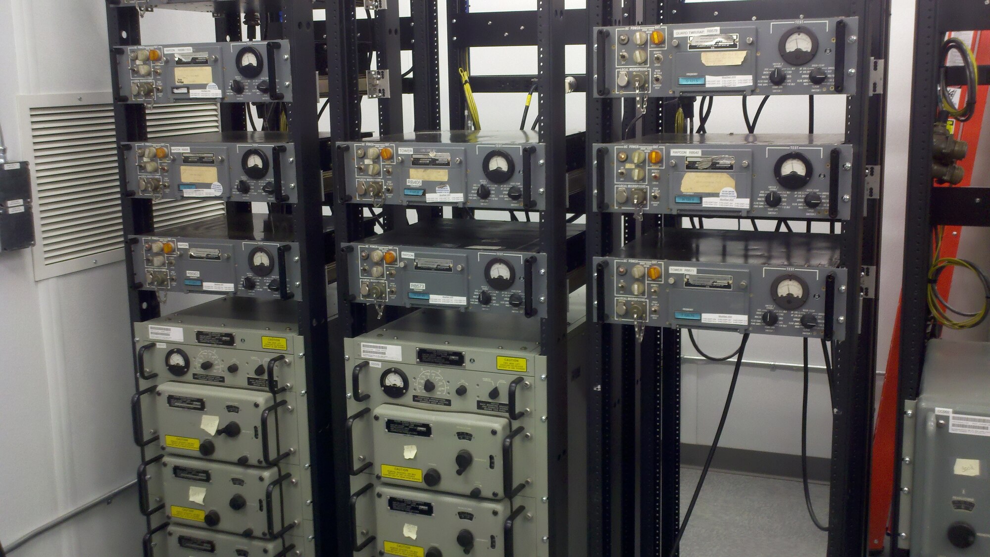 Equipment seen inside the 60th Communications Squadron's new radio reciever site. The site is one of two recently built to house the base's radio operations equipment.