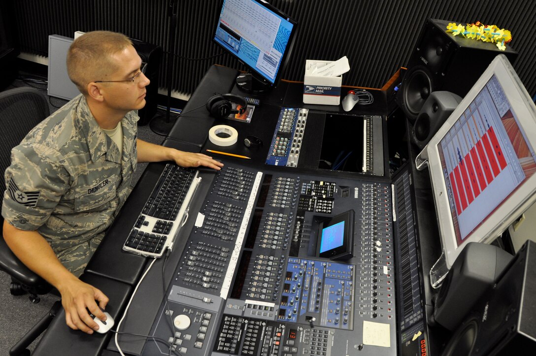 Joint Base Pearl Harbor- Hickam- TSgt Steven Dengler at the controls of the recording board