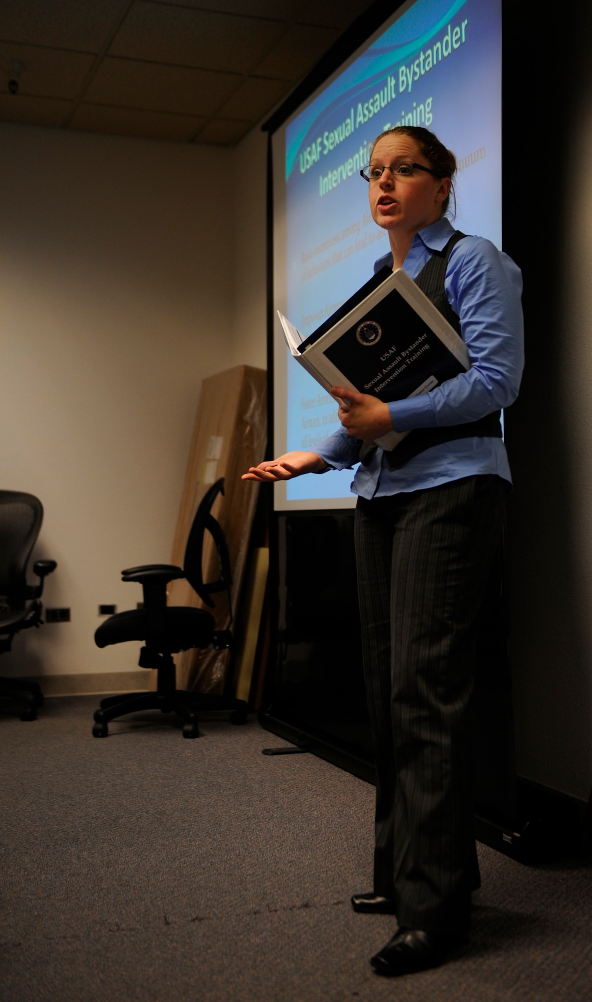 MOUNTAIN HOME AIR FORCE BASE, Idaho - - Patricia Showers serves as the 366th Fighter Wing Staff Sexual Assault Response Coordinator Assistant. (U.S. Air Force photo by Senior Airman Renishia Richardson)