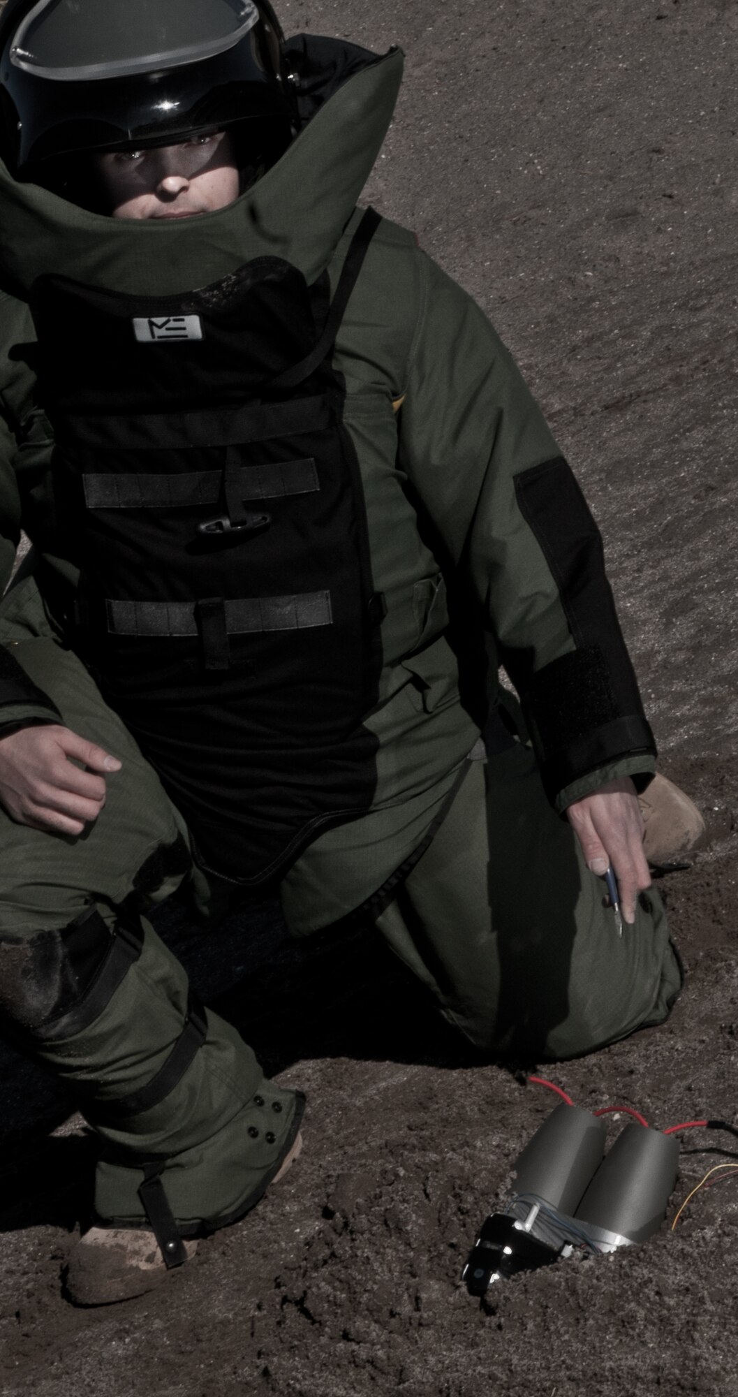 Senior Airman Nicholas Karpenko from the 39th Civil Engineer Squadron, Explosive Ordinance Disposal Flight, takes s a moment from training for a photo Feb 2, at Incirlik Air Base, Turkey. Airman Karpenko was awarded the Air Force Combat Action Medal for taking action with insurgentshis combat actions during a six-month deployment to Afghanistan. The AFCAM may be awarded to Airmen thatwho have been involved in direct fighting situations where they risked their lives in an enemy engagement.  The medal was created to recognize Air Force members who were engaged in air or ground combat off base in a combat zone. (U.S. Air Force photo by Staff Sgt. Alex Montes/RELEASED)