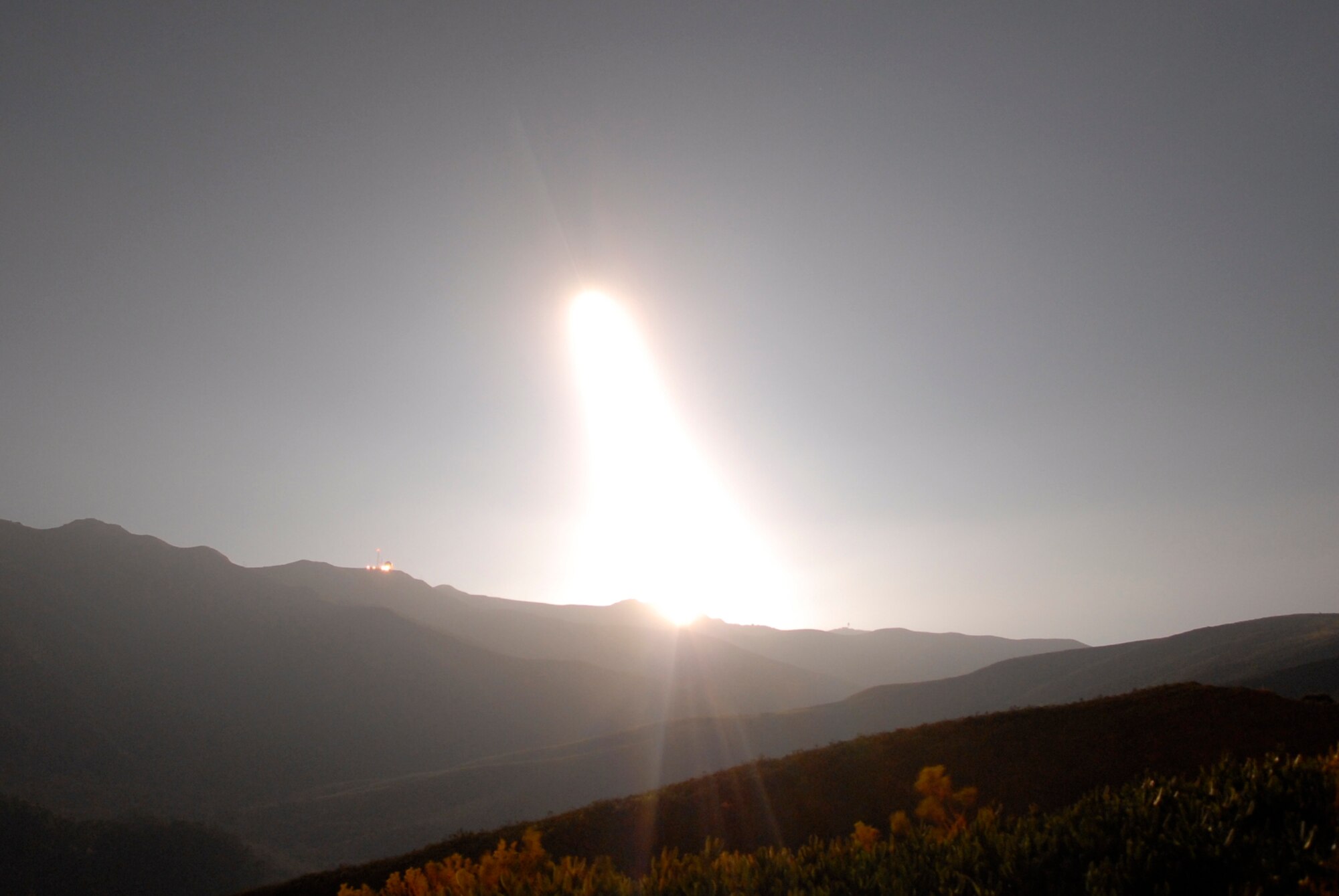 VANDENBERG AIR FORCE BASE, Calif.  -- A Minotaur I rocket was launched from Space Launch Complex-8 here at 4:26 a.m. (PST) Feb. 6. The rocket carried a national security payload for the National Reconnaissance Office. (U.S. Air Force photo/1st Lt. Ann Blodzinski)

