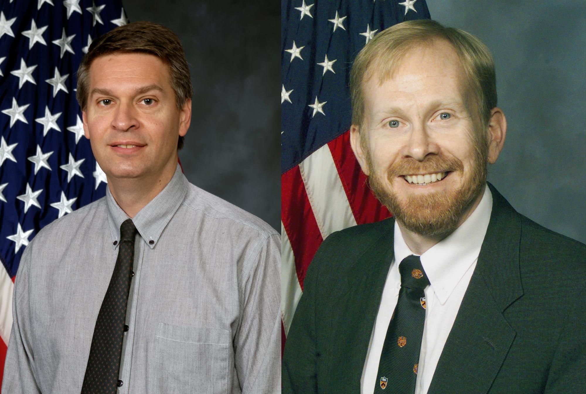 David Adamczak (left) and Roger Kimmel, were honored with the Dr. Courtland D. Perkins Award during the Air Force Research Laboratory Air Vehicles Annual Awards Luncheon held Jan. 12, 2011 at Wright-Patterson Air Force Base, Ohio (U.S. Air Force photos)