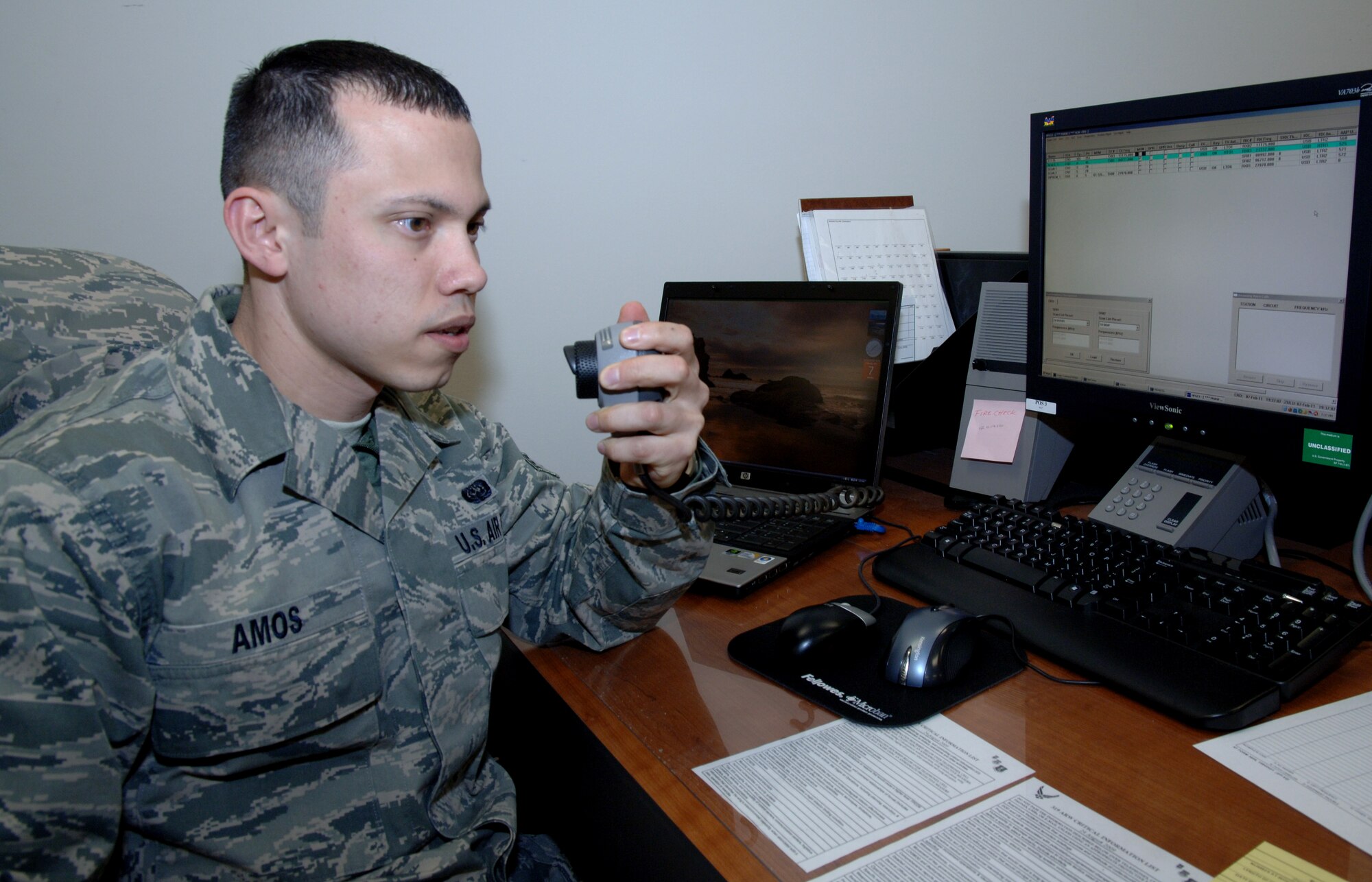 Senior Airman Jersun Amos, 319th Communications Squadron, is the Warrior of the Week for February 10 through 17. Warrior of the Week recognizes everyday Airmen, working their every day jobs. (U.S. Air Force photo by Airman Derek VanHorn)