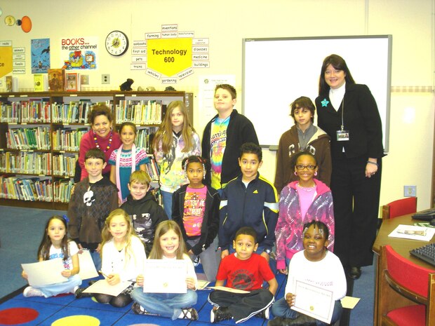 Students who best displayed the Virtue of the Month for January, self discipline, at Marrington Elementary School on Joint Base Charleston - Weapons Station are recognized for their accomplishments  and received a certifcate and a button in honor of their achievement. Each month, Marrington Elementary faculty recognize students for a different virtue. (Courtesy photo)