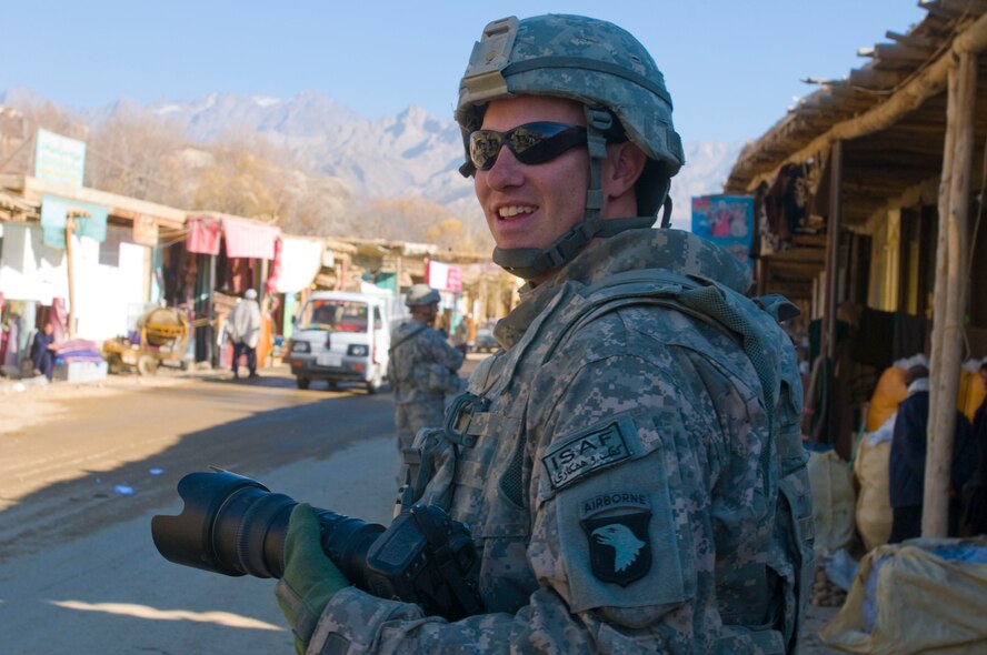 Staff Sgt. Kyle Brasier, 419th Fighter Wing Public Affairs, is deployed as photographer for the Kapisa Provincial Reconstruction Team in Afghanistan. (Courtesy photo)