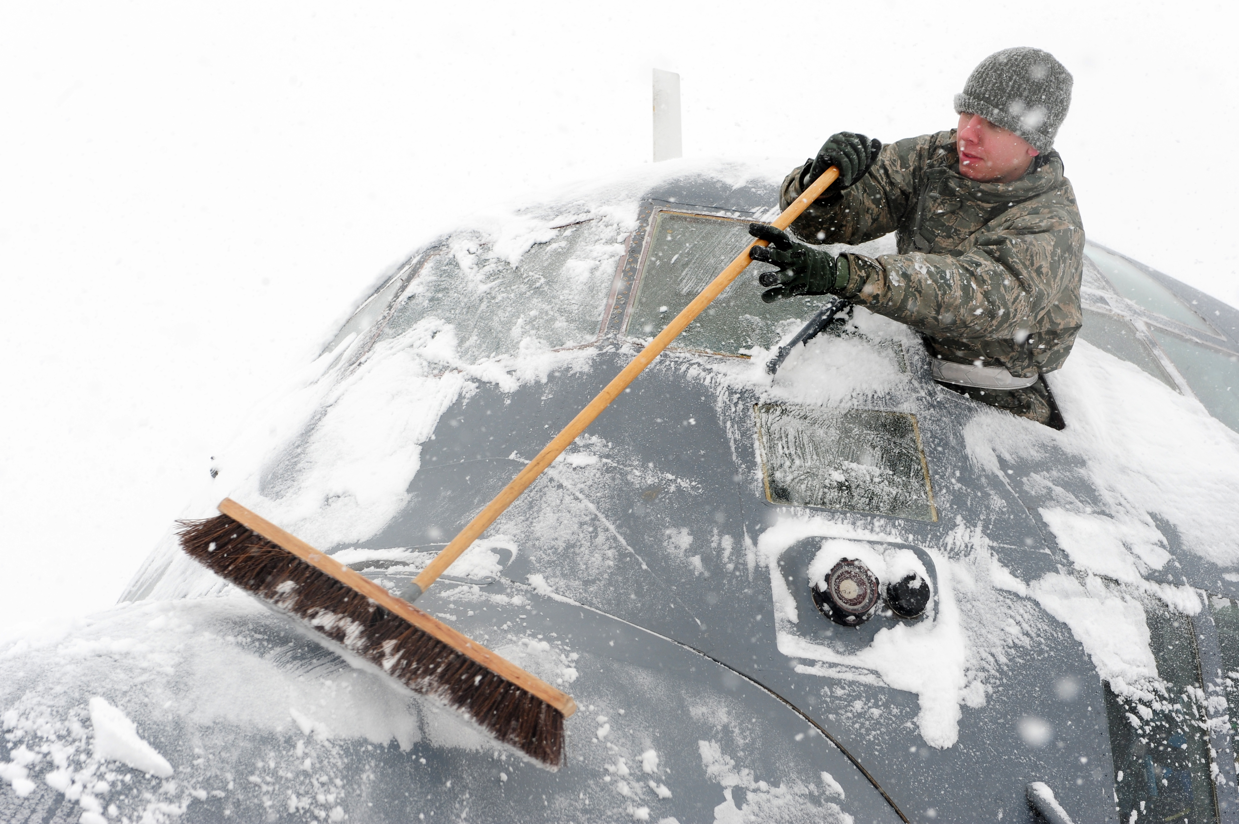 Snow Falls On Little Rock Afb