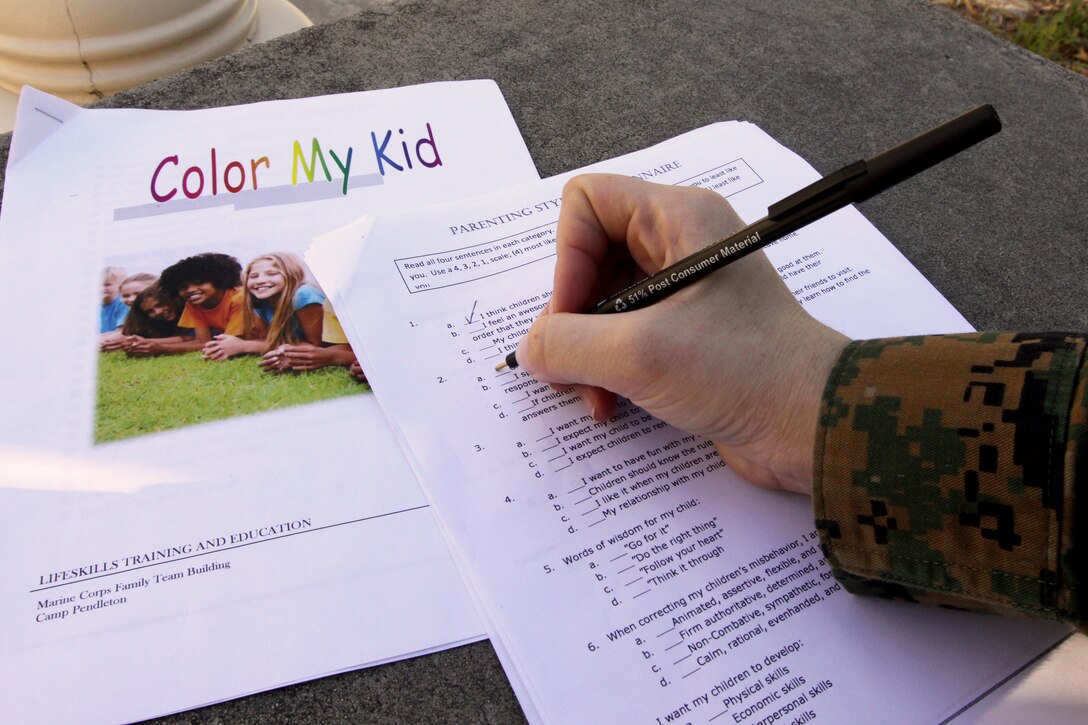 Camp Pendleton has been developing programs in order to further enhance communication skills and ways to cope with personality trait conflicts.  Marine Corps Family Team Building offers programs such as “Color My Kid,” Four Lenses, Elder Care, Family Care Plan, “Who Moved My Cheese?” and many others for service members and their families to have a successful family and work life.