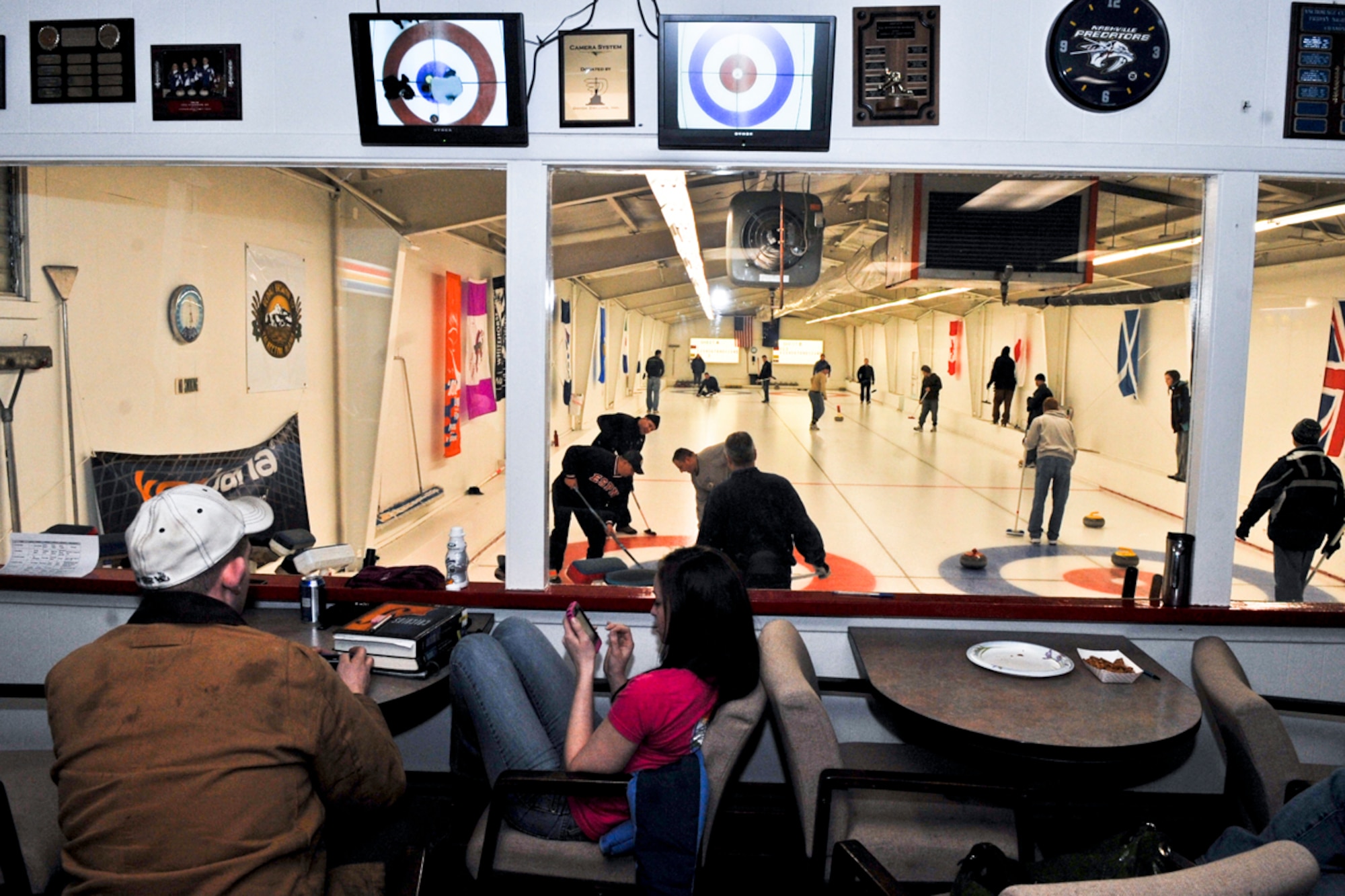 ANCHORAGE, Alaska ? Fans watch as the final (left side) and the third place game (right side) are played. The Canadian team went to the finals of the Top Rock tournament in Anchorage to lose to the Air National Guard team. (U.S. Air Force photo/ Airman 1st Class Jack Sanders)