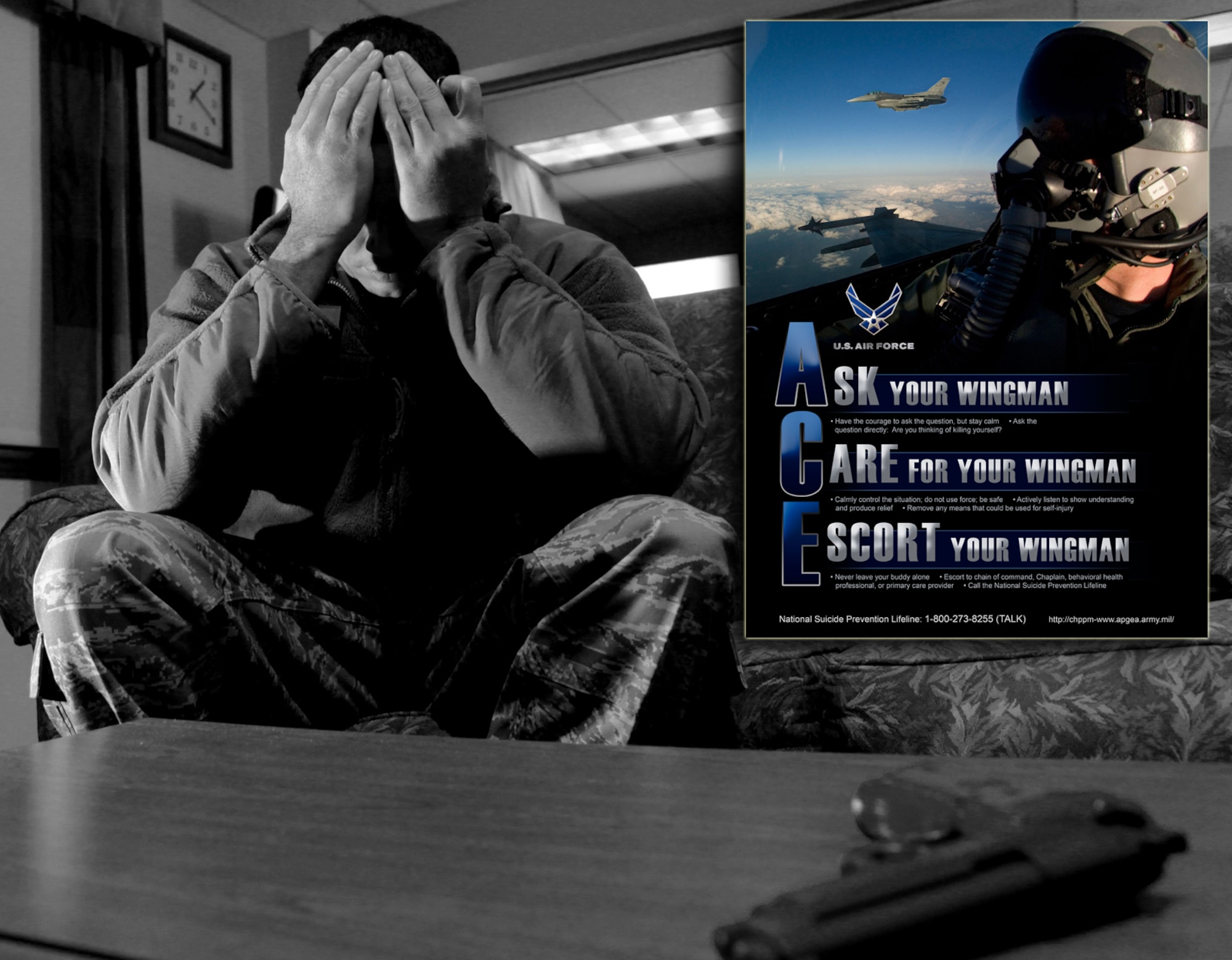 Divorce, financial problems, recent loss of a family member or friend and duty problems, such as an article 15, are reasons why someone may contemplate, if not act on suicide. Help somebody in need by getting help for them. (U.S. Air Force photo/Senior Airman Joshua J. Seybert)