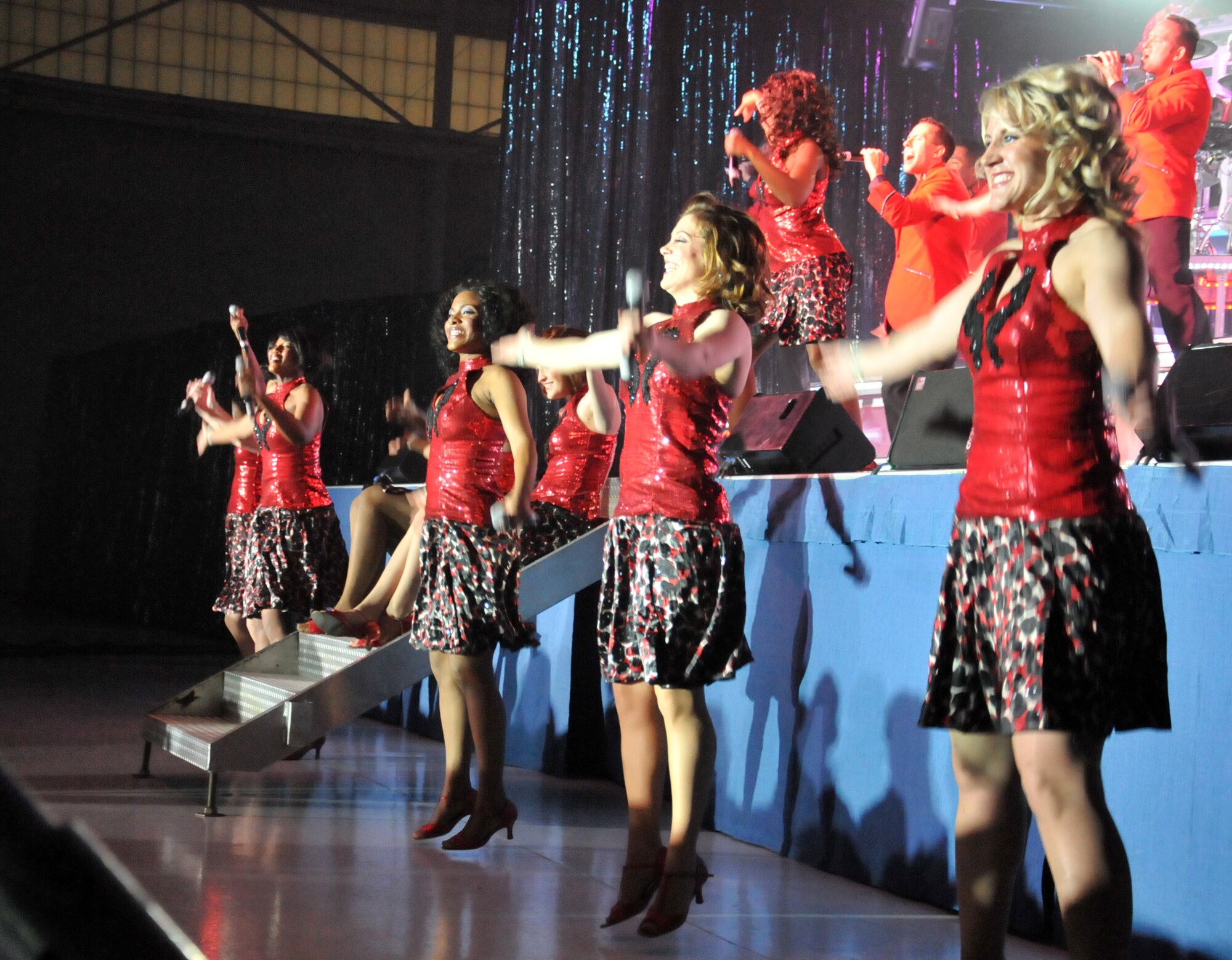 Tops In Blue rocked the crowd at McChord Field, here on Feb. 12.  The elite organization is comprised of 35 Airmen who provide entertainment for servicemembers and coalition forces, helping provide a sense of pause and escape for them so they feel inspired to continue their missions.  