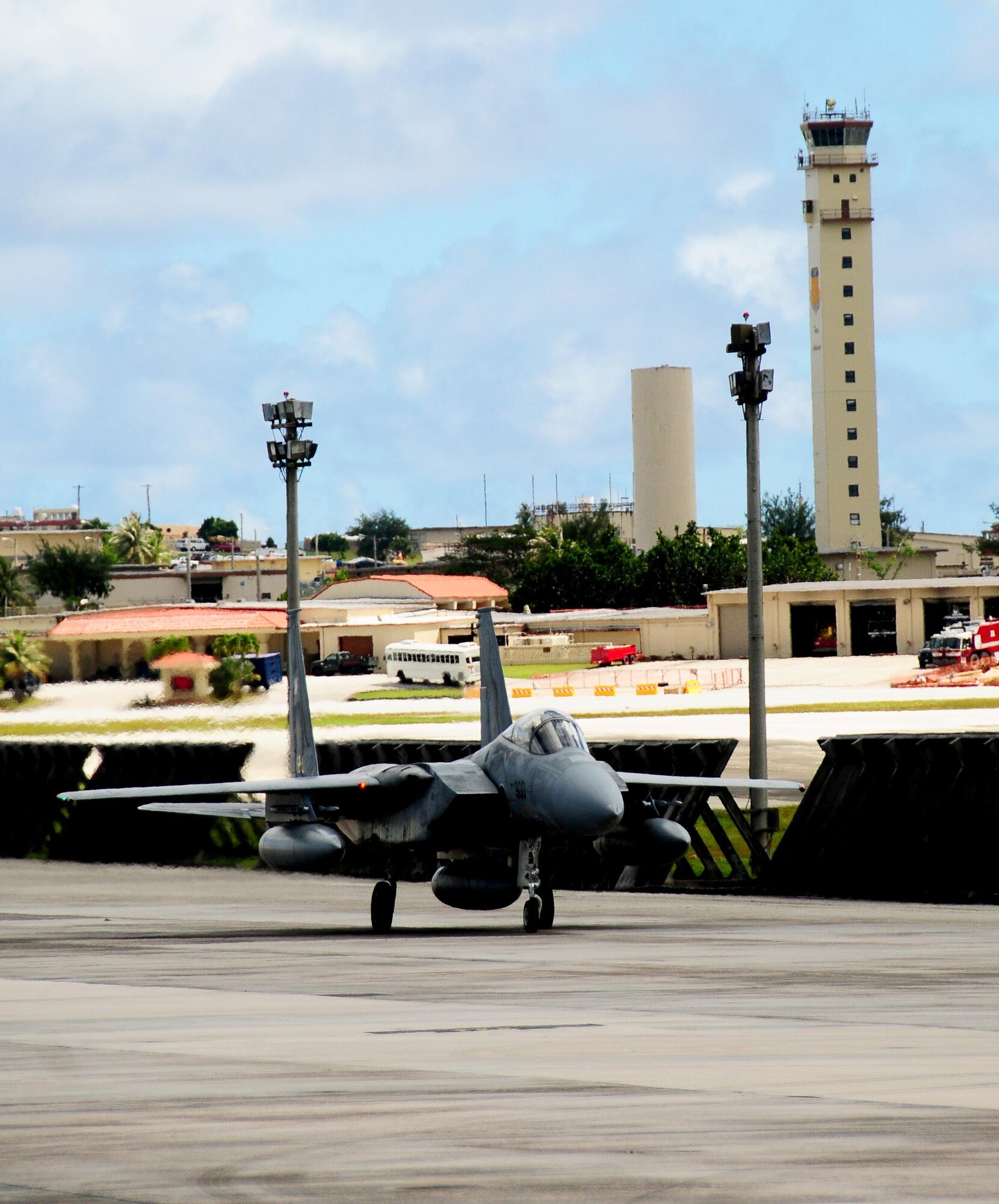 ANDERSEN AIR FORCE BASE, Guam - A Japan Air Self-Defense Force F-15 Eagle taxis after arriving here Feb. 11, for the exercise Cope North 11-1. This will be the eleventh time the United States and Japan have conducted a Cope North exercise on Andersen. This is the largest Cope North exercise ever executed by the Pacific Air Forces, with nearly 50 percent more sorties than last year. (U.S. Air Force photo/ Airman 1st Class Jeffrey Schultze)