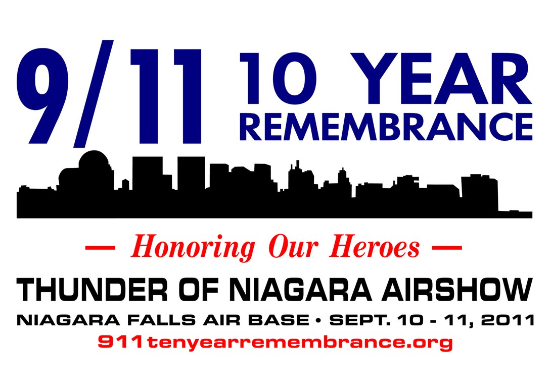 The Thunder of Niagara airshow's official logo is a silhouette of the New York City skyline that once included the Twin Towers. The logo was conceptualized by the Niagara Military Affairs Council, comprised of members in the local community as well as members of Niagara Air Reserve Station, to honor the theme of this airshow. (Courtesy graphic)