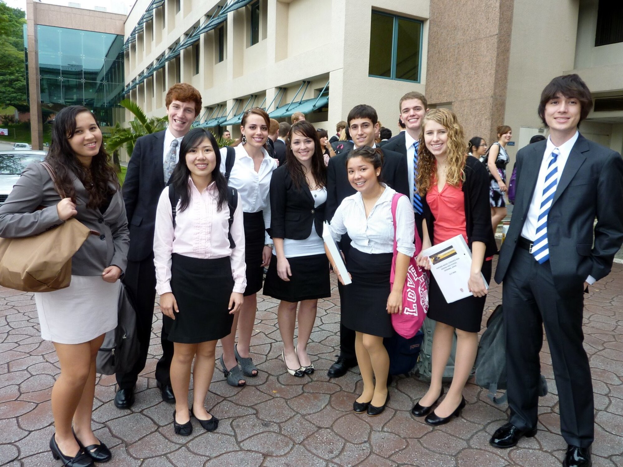 Kadena high school students pose for a group photo before joining the activities of the Harvard Model Congress Asia conference which was held in Singapore Jan. 14-16, 2011. (Courtesy photo)