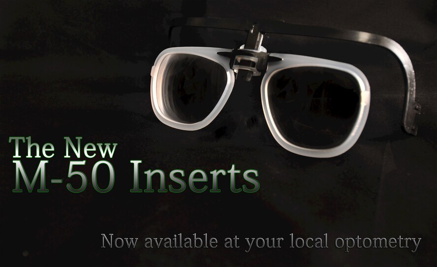 MOODY AIR FORCE BASE, Ga.-- Moody’s 23rd Medical Group optometry clinic has the new inserts for the M-50 joint service general purpose masks available for order.  They take about two weeks to arrive. The new inserts are clip-style and will replace the goggle sport-style ones Airmen currently wear. They offer a more comfortable and ideal fit for the M-50 JSGPM mask. (U.S. Air Force photo/Airman 1st Class Joshua Green)(RELEASED)
