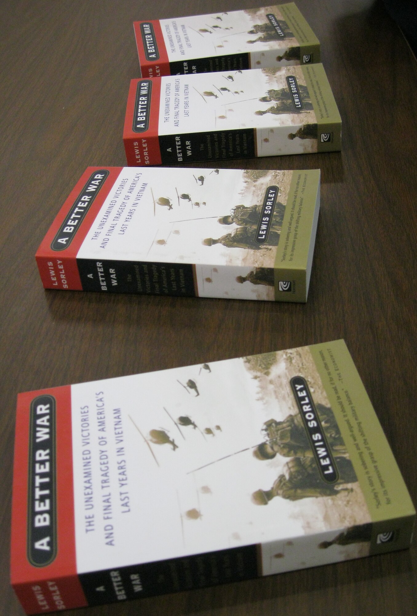 SEYMOUR JOHNSON AIR FORCE BASE, N.C. – Copies of the book “A Better War” by retired Army Lt. Col. Lewis "Bob" Sorley III, Vietnam veteran, are displayed for purpose during a book signing at the base library here Feb. 8, 2011. Colonel Sorley spoke to members of the Seymour Johnson community about the Vietnam War and how different leaders affected the direction of the war effort. (U.S. Air Force photo/Tech. Sgt. Tammie Moore) (RELEASED)
