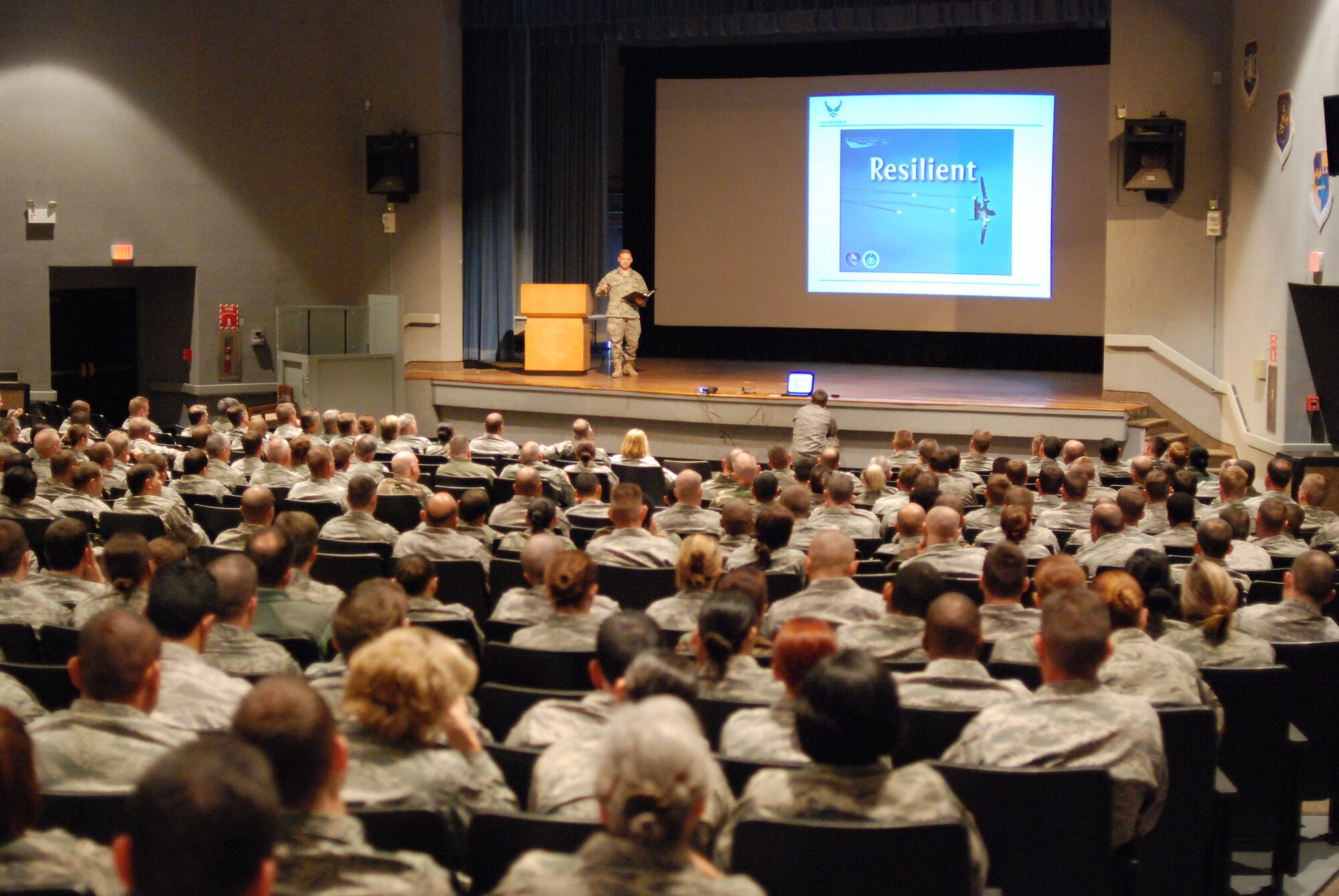 PATRICK AIR FORCE BASE, Fla. - Airmen from the 920th Rescue Wing came together Feb. 13 for a briefing and team-building exercises here to learn about resiliency and discuss how to be better wingmen in honor of Winter Wingman Day 2011. (U.S. Air Force photo/Capt. Cathleen Snow)