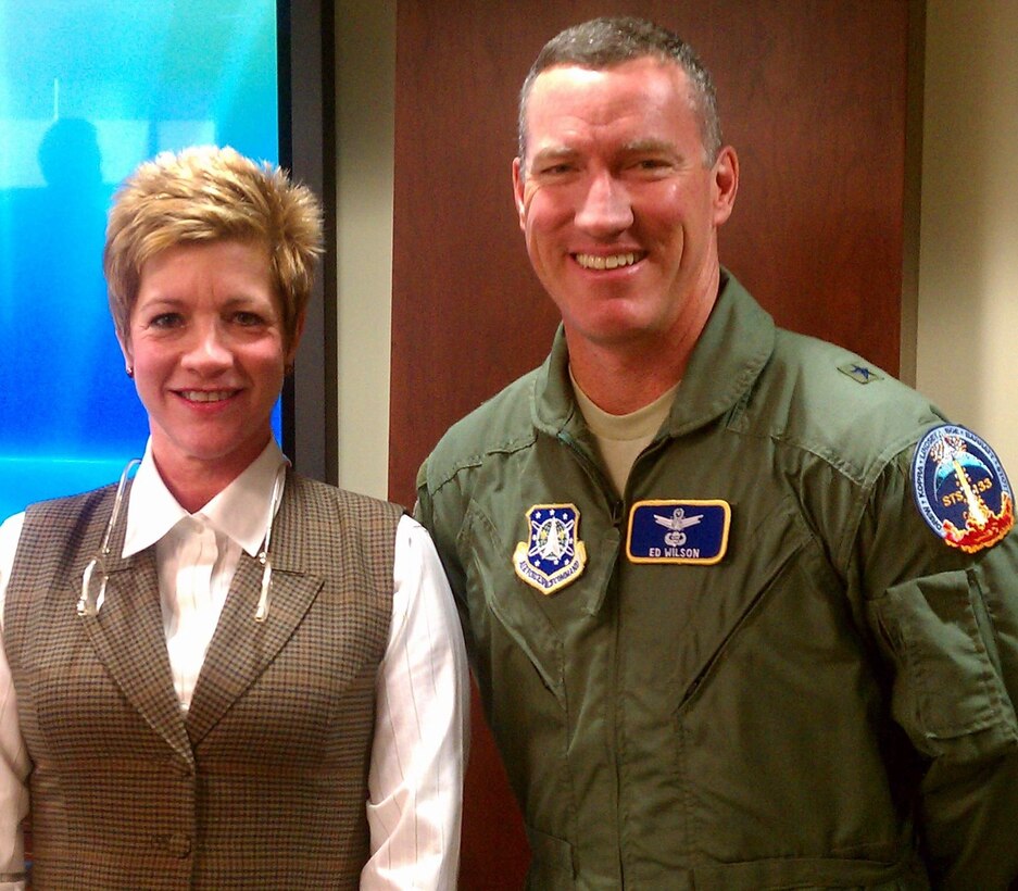 Brig. Gen, Ed Wilson, commander, 45th Space Wing, right, thinks the selection of Ms. Lynda Weatherman, left, as a member of the Chief of Staff's Air Force Civic Leader Program is a win-win for everyone concerned. “We are thrilled to have one of our own’ chosen to be part of this important team. We couldn’t have asked for a better
choice and we all look forward to working with her as she settles into this position,” he said.