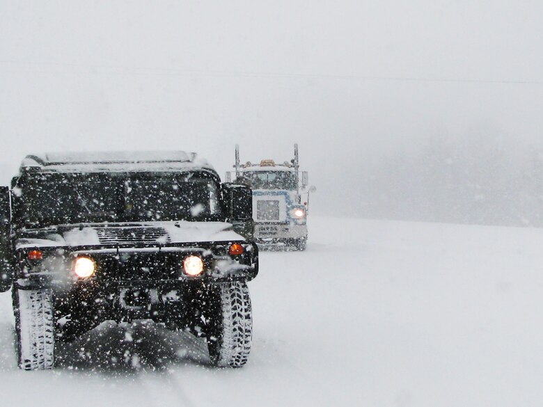 Arkansas Ang Provides Community Support During Snow Storm Little