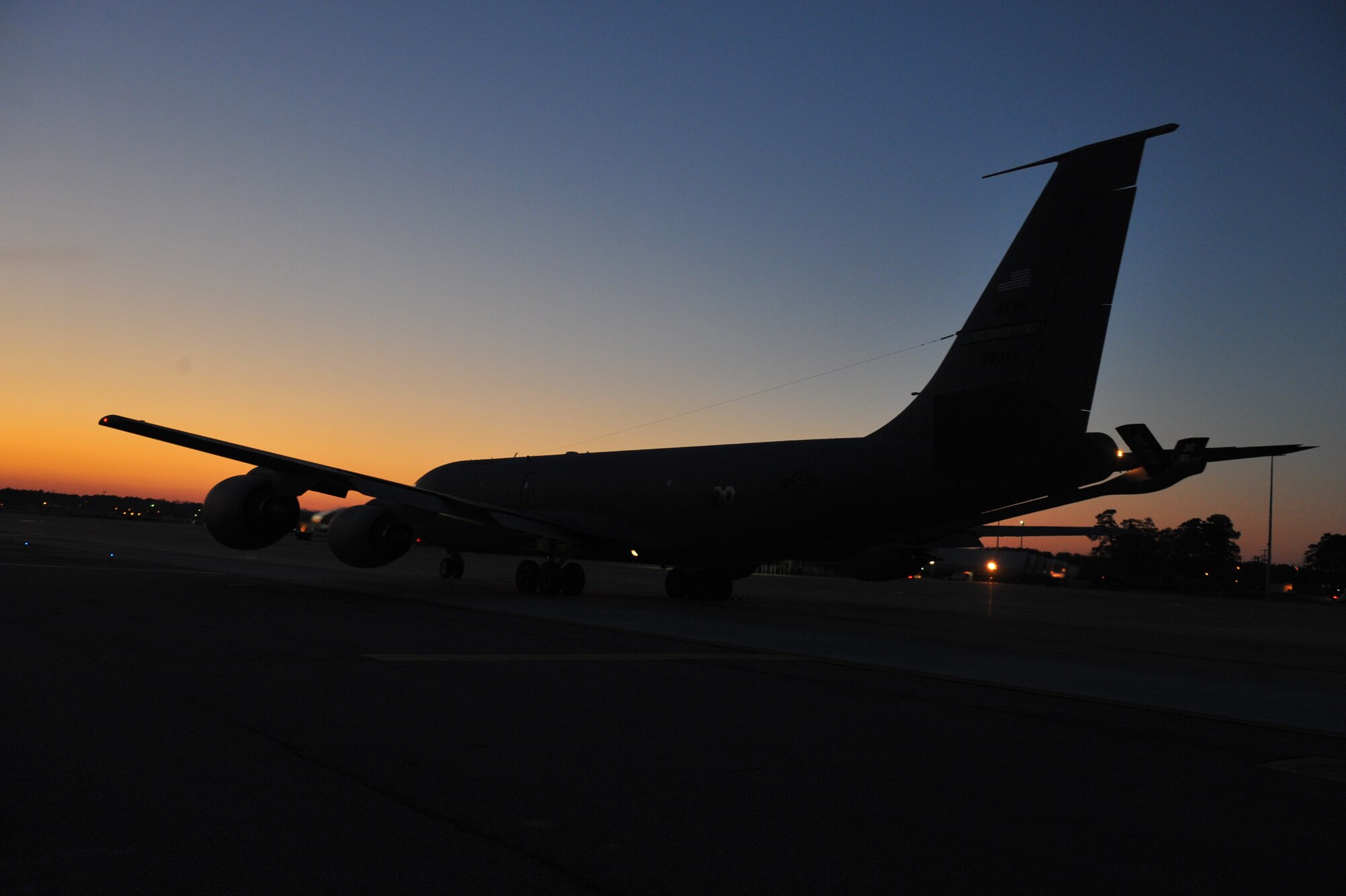SEYMOUR JOHNSON AIR FORCE BASE, N.C. – The 916th Air Refueling Wing taxis a KC -135R Stratotanker down the flightline here, Feb. 11, 2011. The 916th ARW is North Carolina’s only Reserve wing. It joined the 4th Fighter Wing at Seymour Johnson Air Force Base in October 1985.  (U.S. Air Force photo/Senior Airman Whitney Lambert) (RELEASED) 