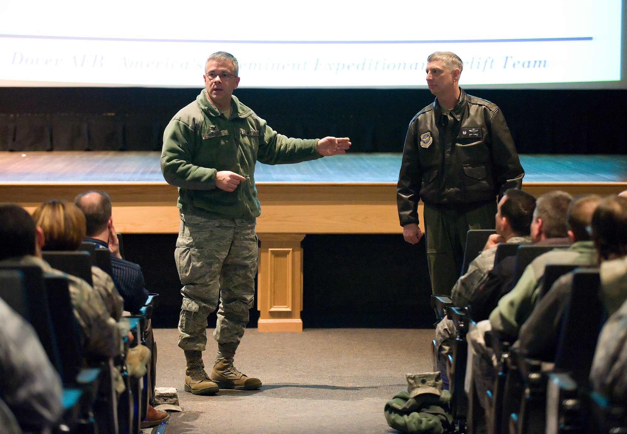 10 Feb 2011  USAF Photo by Jason Minto.  
2011 ORI Kick Off Briefing at the base theater