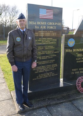 Lt. Gen. John C. Koziol, USAF, at the 303rd Bomb Group (Heavy), 8th Air Force Memorial at RAF Molesworth, England on February 14, 2011.  The General served as  Vice Commander of the 8th Air Force  from December 2000 to August 2002,  Lt. Gen Koziol currently serves as Deputy Under Secretary of Defense (Intelligence) for Joint and Coalition Warfighter Support. U.S. Air Force photo by Scott Tooley. 