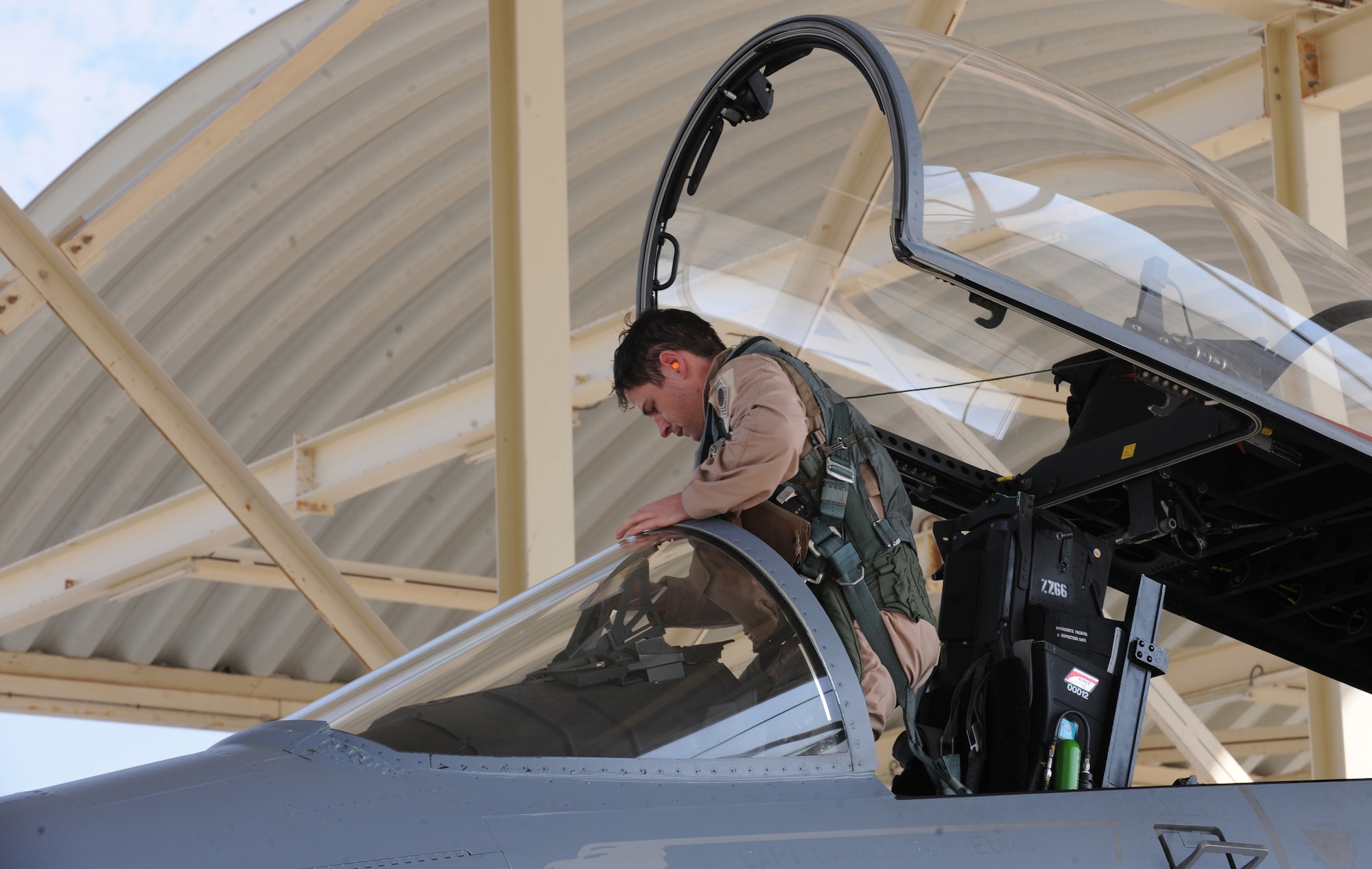 Pilots with the 67th Expeditionary Fighter Squadron arrived in Southwest Asia recently. The 67th EFS currently flies the F-15C Eagle and is deployed from Kadena AFB, Japan. (U.S. Air Force photo by Senior Airman Maynelinne De La Cruz)