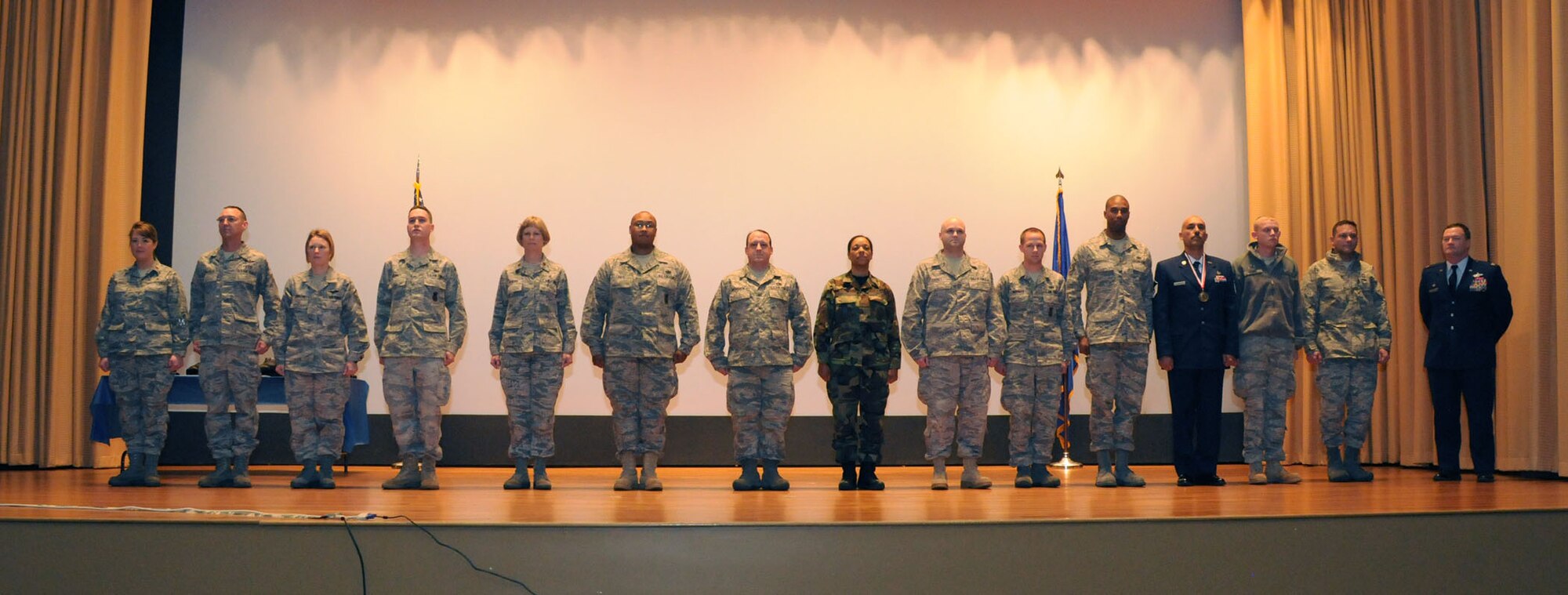 MacDill Air Force Base, Fla. -- Fourteen members of the 927th Air Refueling Wing were recognized during a commander's call Feb. 13, 2011.  The gathering serves as a way for the commander of the 927th ARW to pass on information and recognize those who go the extra mile in defense of their country. (Official United States Air Force photo by Staff Sgt. Shawn C. Rhodes)