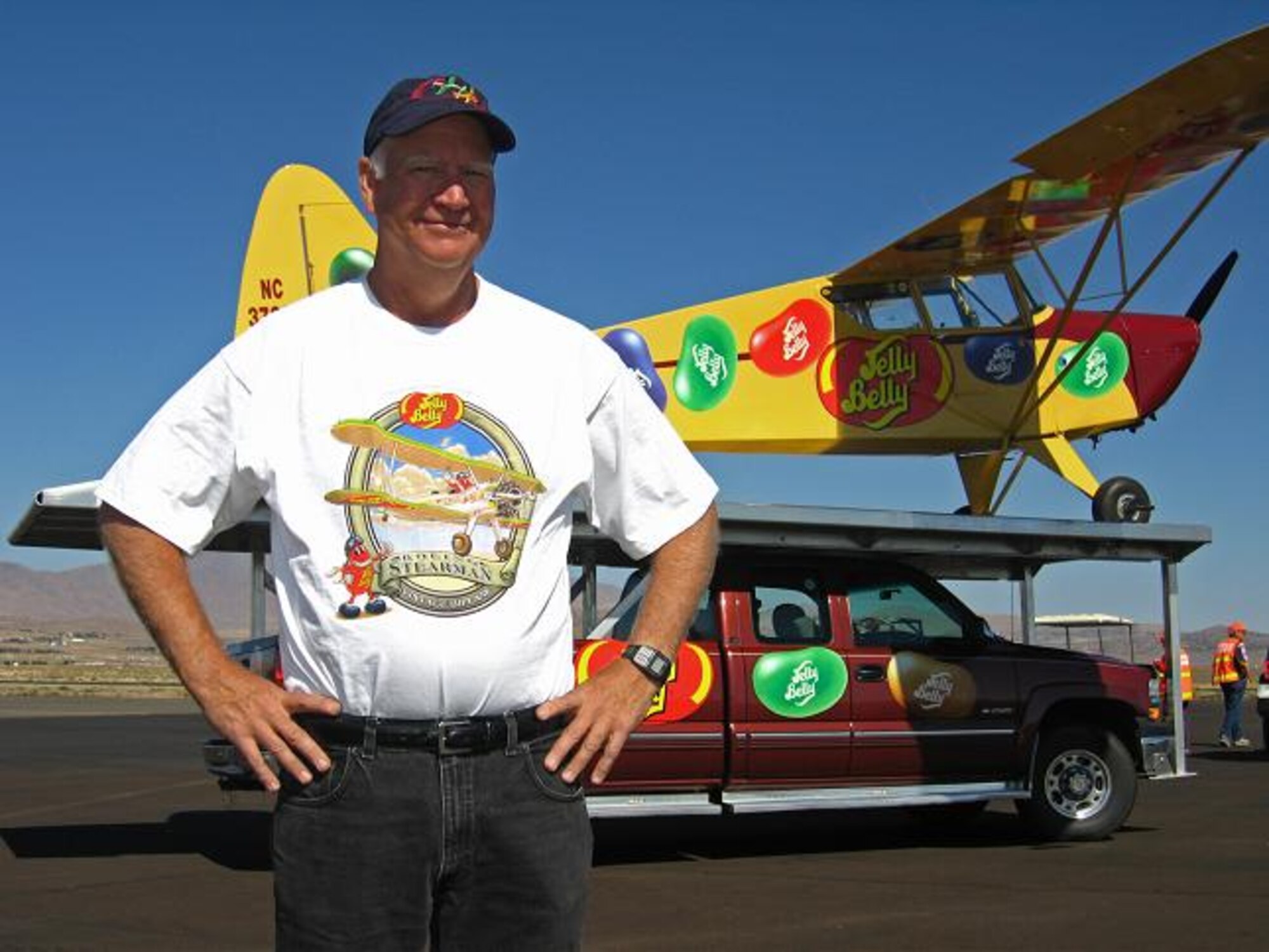Kent Pietsch, a professional stunt pilot and native of Minot, N.D., will bring his 1941 800-pound Interstate Cadet to Tyndall to perform his act with his plane sponsored by Jelly Belly-brand jelly beans. (Courtesy photo)
