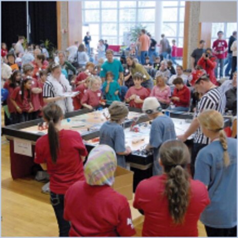 Teams compete in the Robot Missions part of the First Lego League state competition Jan. 29 at the Univeristy of Utah Student Union Building. (Courtesy of First Lego League)