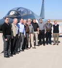 LAUGHLIN AIR FORCE BASE, Texas – Undergraduate Pilot Training class 78-03, who graduated from Laughlin’s training program in February of 1978, pose for a picture during a reunion tour of Laughlin Feb. 11. (U.S. Air Force photo by Airman 1st Class Blake Mize)