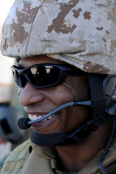 AVON PARK, Fla.-- U.S. Marine Corps Maj. Jabari Reneau, Joint Forces Command joint fires integration and interoperability team, smiles as joint exercise ATLANTIC STRIKE 11-01 kicks off Feb. 16. Major Reneau was the exercise coordinator for the Atlantic Strike joint forces exercise. (U.S. Air Force photo/Airman 1st Class Benjamin Wiseman)(RELEASED)