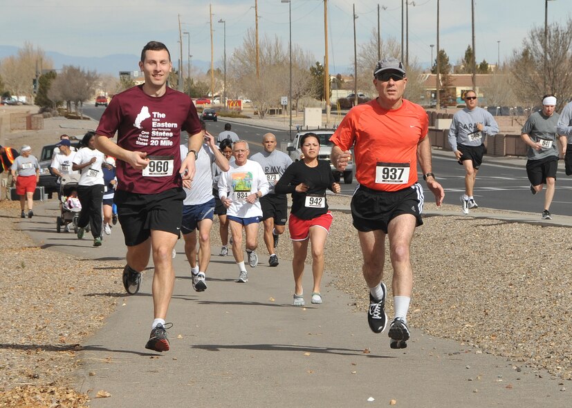 Participants head off for the Valentine’s Day 5K Fun Run/Walk at Kirtland Air Force Base.  U.S. Air Force Photo by Todd Berenger. 