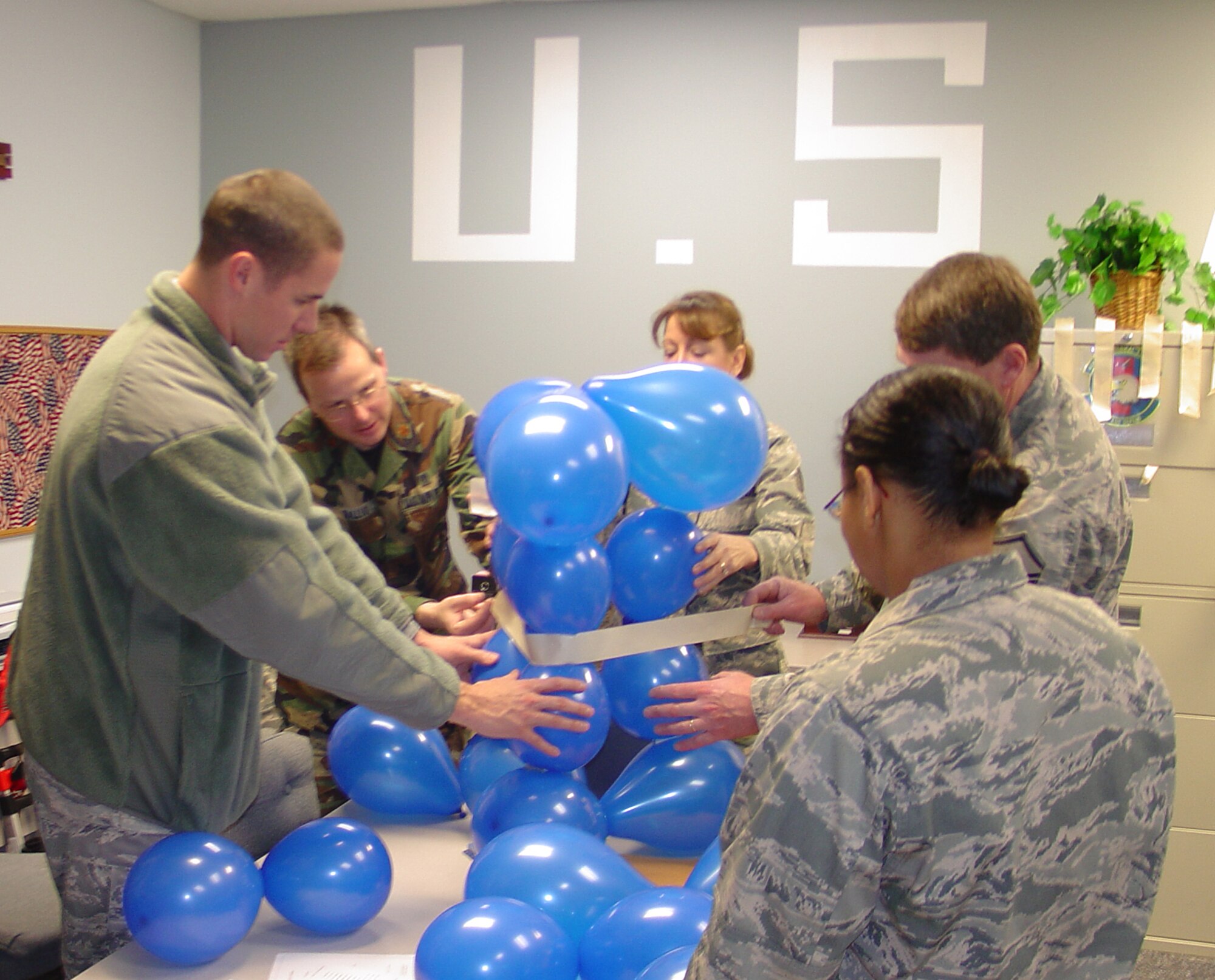 WRIGHT-PATTERSON AIR FORCE BASE, Ohio – The 445th Aeromedical Staging Squadron participated in various teambuilding activities during their wingman stand down day Feb. 13. The stand down was part of a mandatory Air Force active duty and Reserves requirement to cover specific topics such as suicide prevention, resiliency and improving wingman skills.  (U.S. Air Force photo/Maj. Mary Reed)