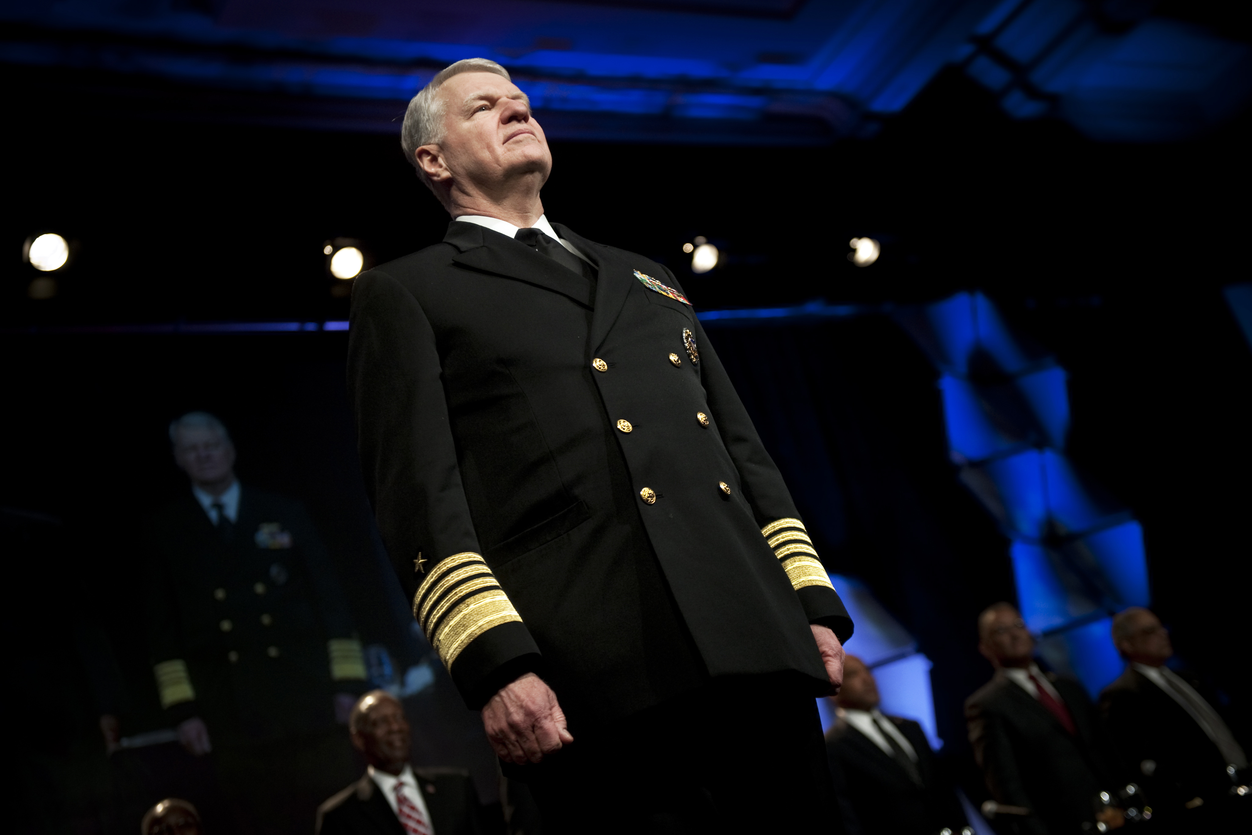 Navy Adm. Gary Roughead, chief of Naval Operations, stands during the