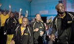 Members of the U.S. Army boxing team cheer for fellow Soldiers during finals bouts at the 2011 Armed Forces Boxing Championships Feb. 18 at Lackland Air Force Base, Texas. (U.S. Air Force photo/Staff Sgt. Araceli Alarcon)