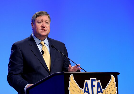 Secretary of the Air Force Michael Donley speaks in Orlando, Fla., Feb. 18, 2011, during the Air Force Association's 27th Annual Air Warfare Symposium and Technology Exposition.  Secretary Donley reviewed the Air Force's top priorities and underscored the service's commitment to making the most of available resources in a challenging fiscal environment.  (U.S. Air Force photo/Scott M. Ash)