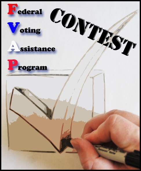 For the first time ever, the Federal Voting Assistance Program is opening its biennial voting poster and slogan contests to U.S. citizens worldwide using the website, www.challenge.gov to facilitate the process. There is no limit to the number of entries an individual may submit for either contest. All entries must be received by April 8. The winner for each contest and a guest will receive a trip to Washington, D.C., to participate in special events and tours. (U.S. Air Force Illustration by Staff Sgt. Alex Montes)