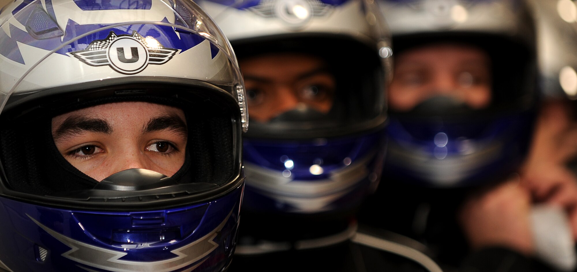 Denver, Colo.- Senior Airman Brandon Knapp, 460th Space Wing  waits in anticipation for the race to begin Feb 20, 2011. Volunteering for the event, Airman Knapp wanted to show his support for the cause of not to drink and drive. ( U.S. Air Force Photo by Airman 1st Class Marcy Glass )

