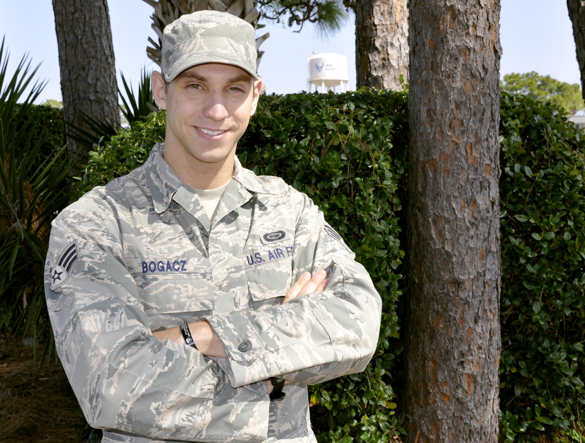 Senior Airman Luke Bogacz, 11th Intelligence Squadron intelligence analyst, was selected for this week's Tip of the Spear spotlight at Hurlburt Field, Fla., Feb. 23, 2011. (U.S. Air Force photo by Senior Airman Joe McFadden / RELEASED)
