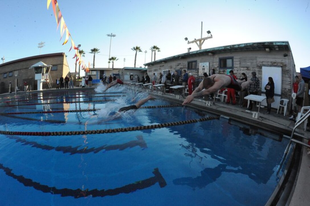 Wounded, ill and injured athletes from the Marine Corps, veteran ranks and foreign countries participate in the swimming portion of the 2011 Marine Corps Trials' at Camp Pendleton Feb. 23, 2011. The trials are intended to select the top 50 Marine athletes to compete in the Wounded Warrior Games as the All-Marine team for the Paralympics-style competition slated for May 2011.