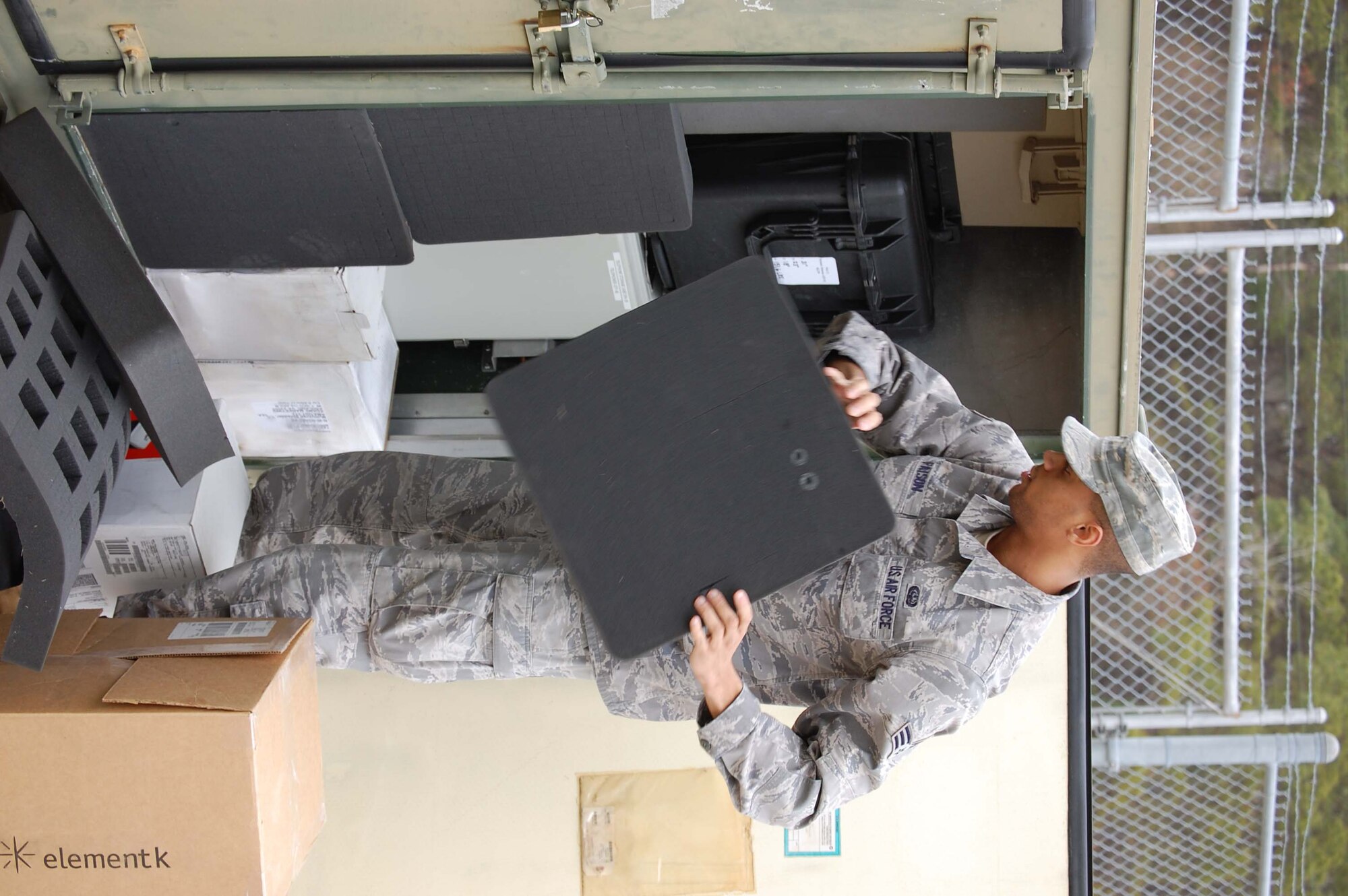 Senior Airman Desmond Faison, 916th Communication Squadron, helped the wing prepare critical assets for its recent Operational Readiness Inspection. Faison was named Airman of the Year for 2010 for the wing. (USAF photo by Ms. Donna Lea, 916ARW/PA)