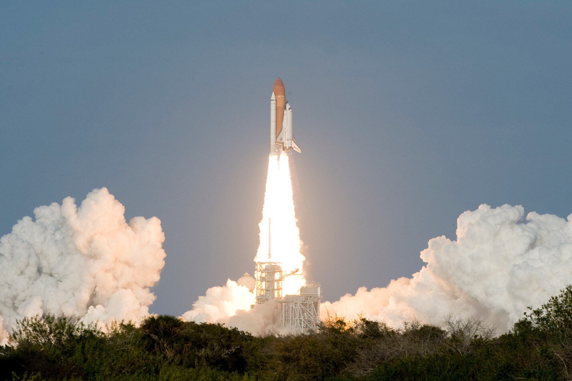 Liftoff of Space Shuttle Discovery on its STS-133 mission, Feb. 24 at 4:50 p.m. Eastern Daylight Time. (Air Force Photo by: Mr. Jonathan Gibson)